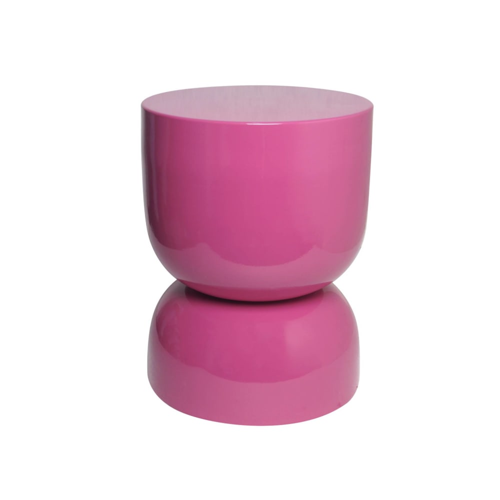 Table d'appoint en métal, bout de canapé effet glossy rose D32