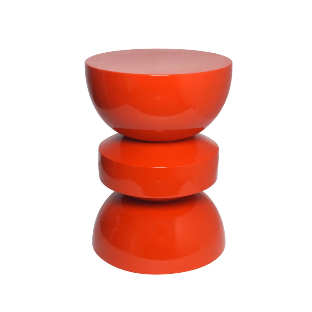 Table d'appoint en métal bout de canapé effet glossy orange D32