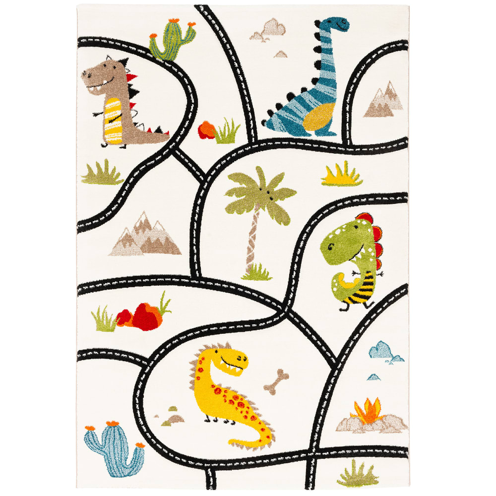 Pergamon Straßenteppich Dino, bunt 80x150 cm MEHRFARBIG PP - POLYPROPYLEN Kinder