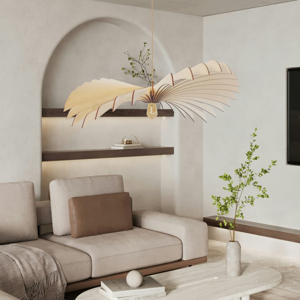 Suspension en bois naturel de peuplier 80 cm — vue 4