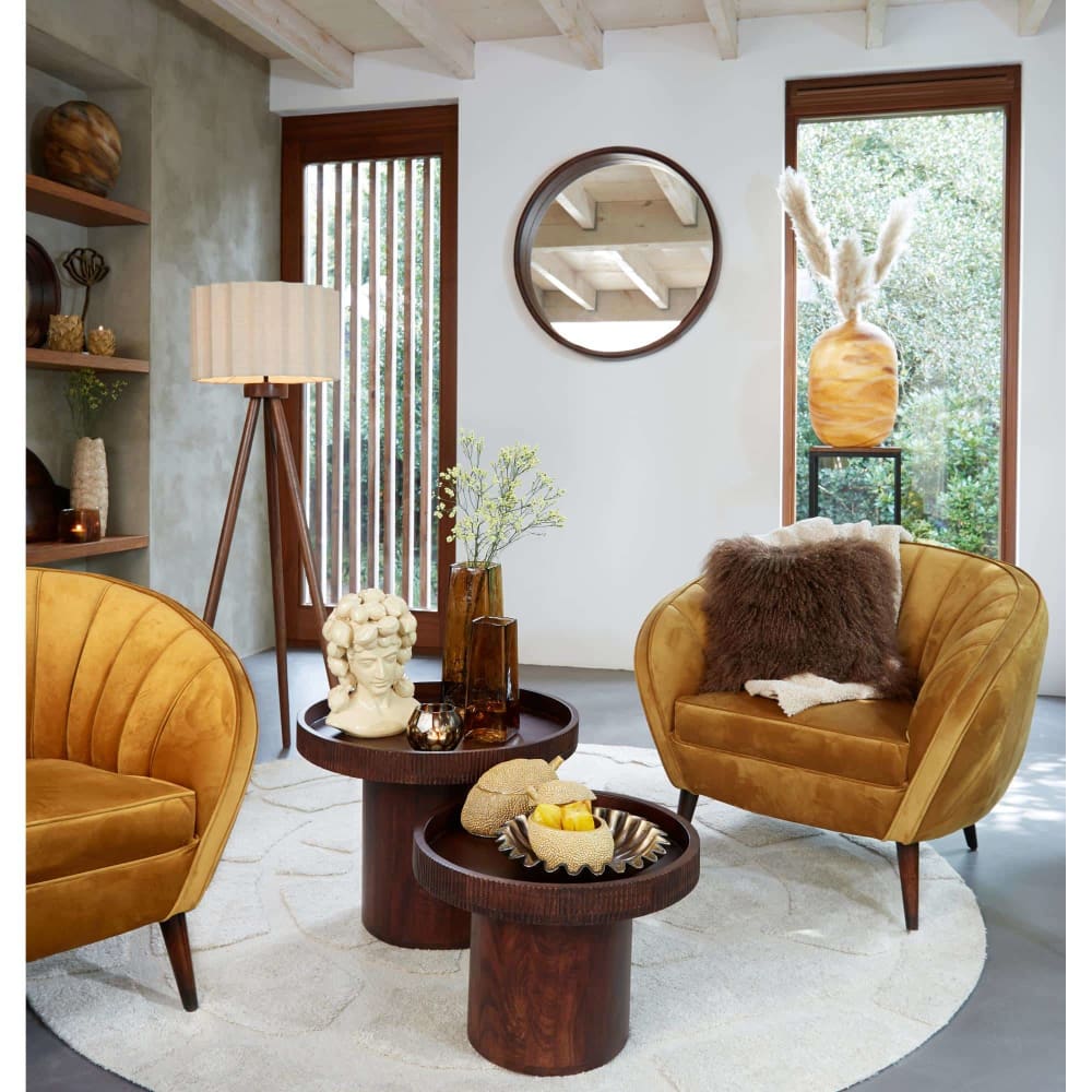 Abat-jour cylindrique textile crème 40x40x25cm - Maisons du Monde