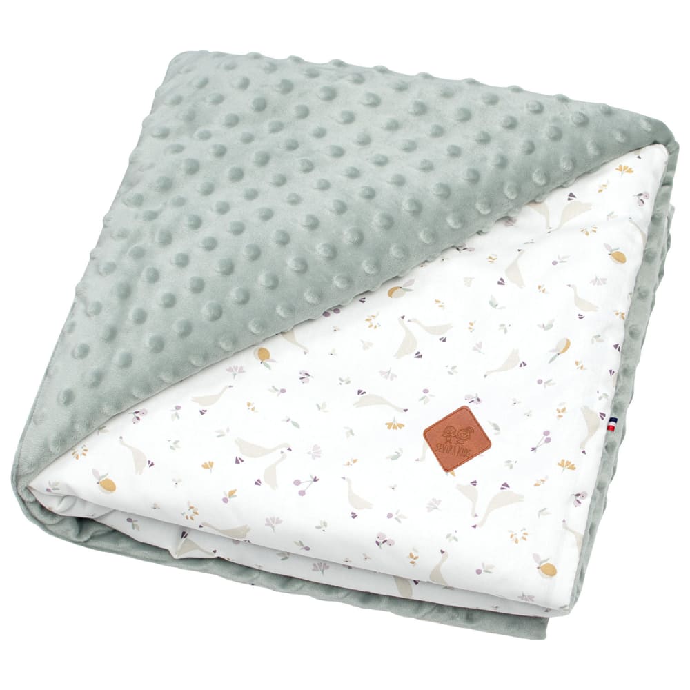 Sevira Kids Wendbare minky decke für kinder style classic chic GRÜN Öko-Tex Zertifikat BAUMWOLLE Baby