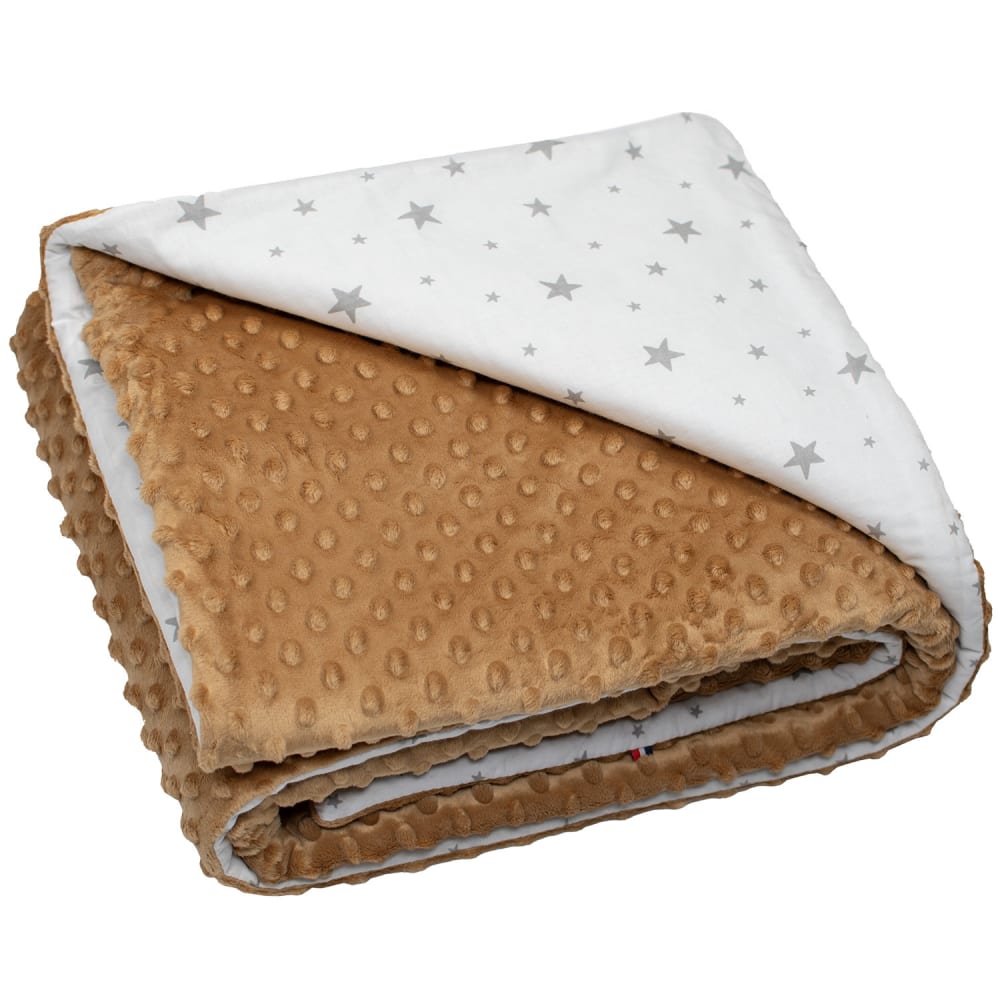 Sevira Kids Wendbare baby- und kinderdecke aus minky BRAUN Öko-Tex Zertifikat BAUMWOLLE Baby