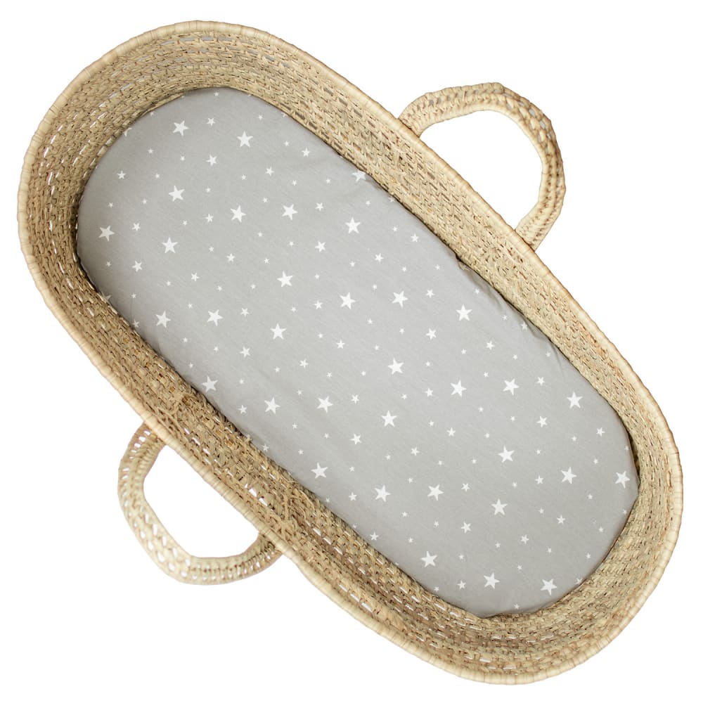 Drap housse couffin bébé ovale en coton gris 70x30 cm Drap housse couffin bébé ovale en coton gris 70x30 cm