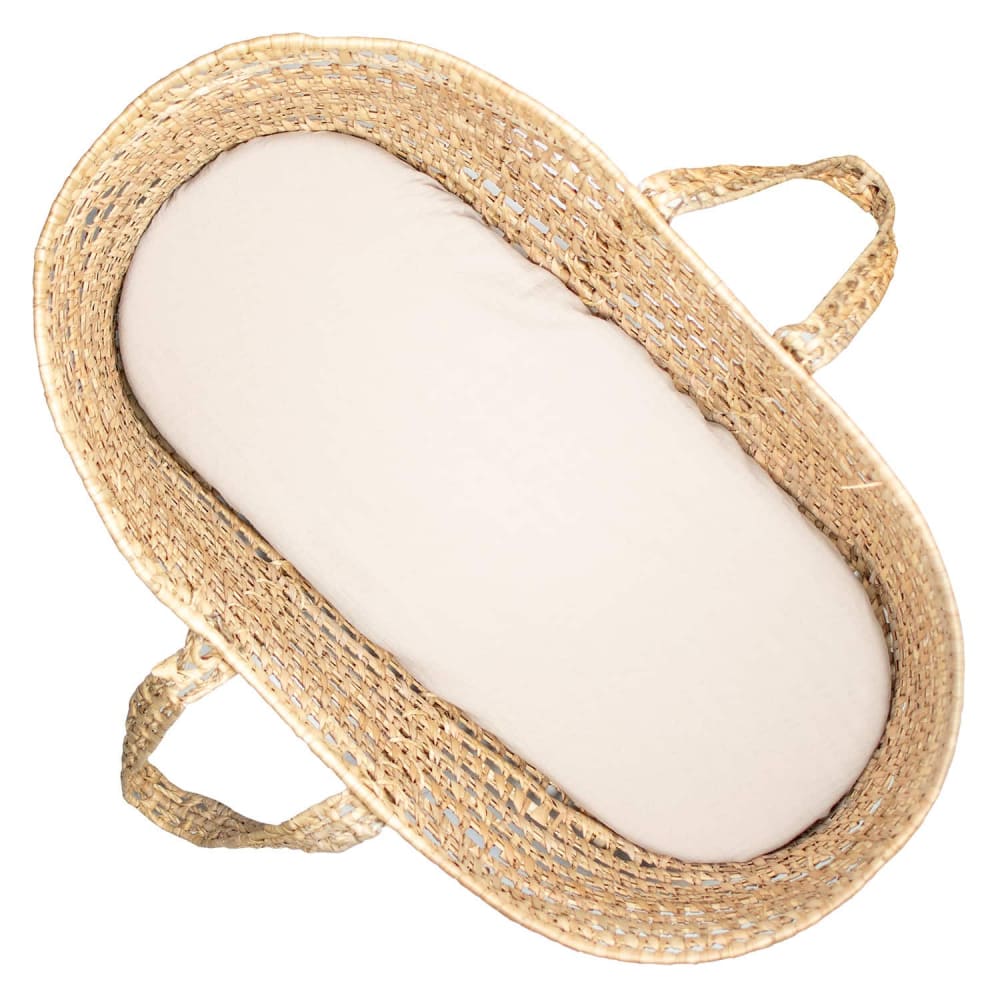 Drap housse couffin bébé gaze de coton beige 70x30 cm