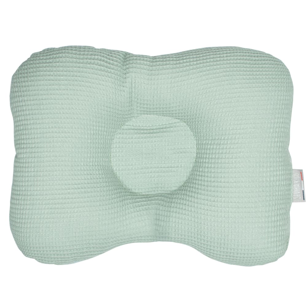 Coussin cale tête bébé en coton vert 30x25 cm