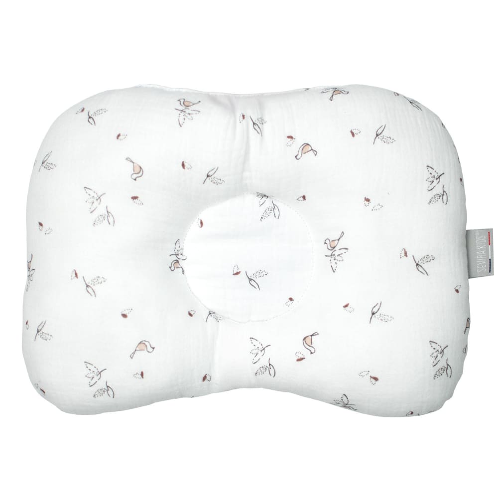 Coussin cale tête bébé en gaze de coton Blanc 30 cmx25 cm