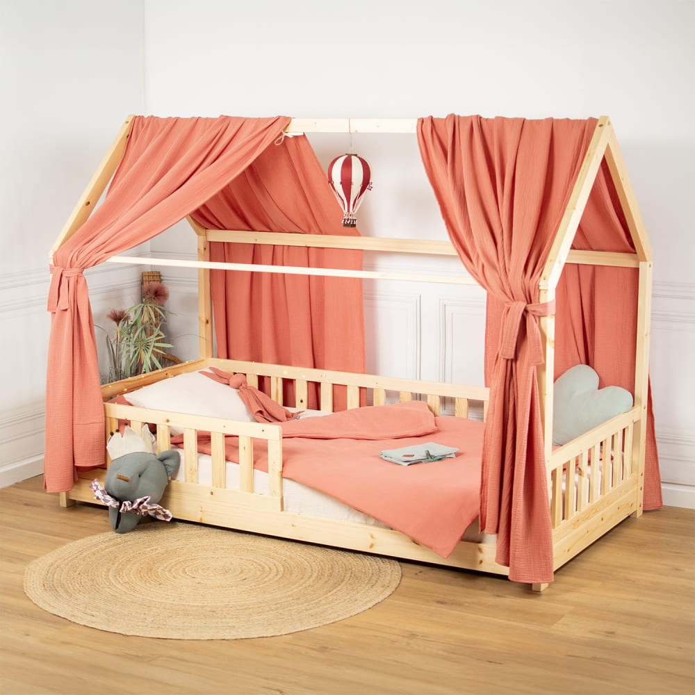 double ciel de lit cabane - coton
