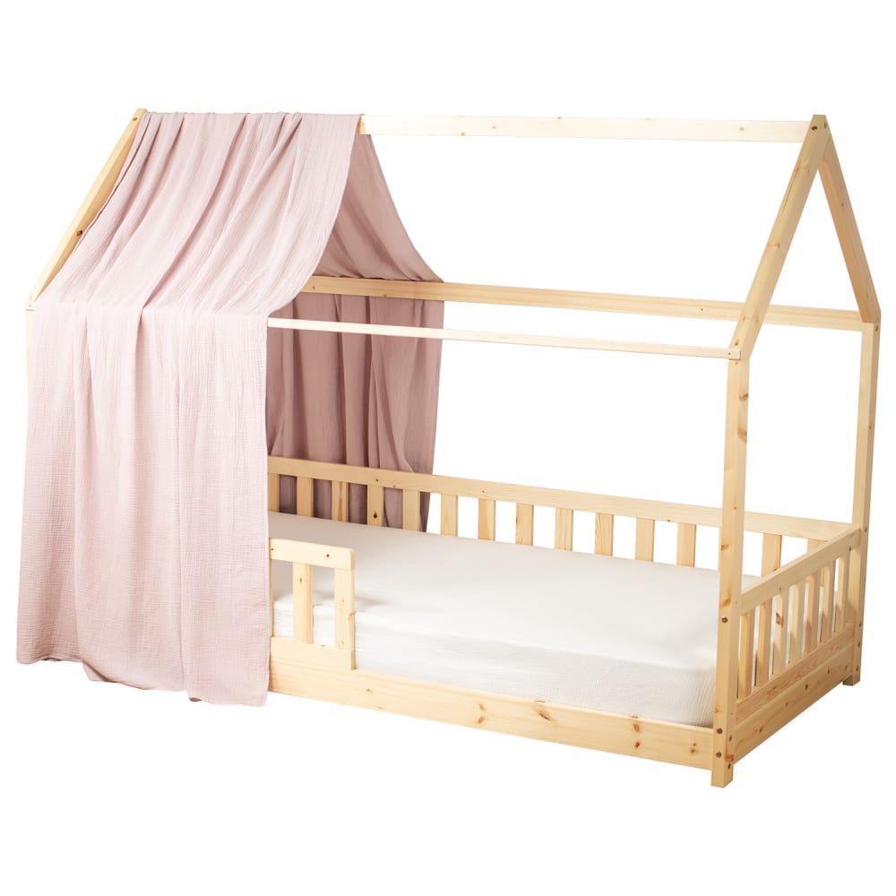 Ciel de lit cabane enfant - rose