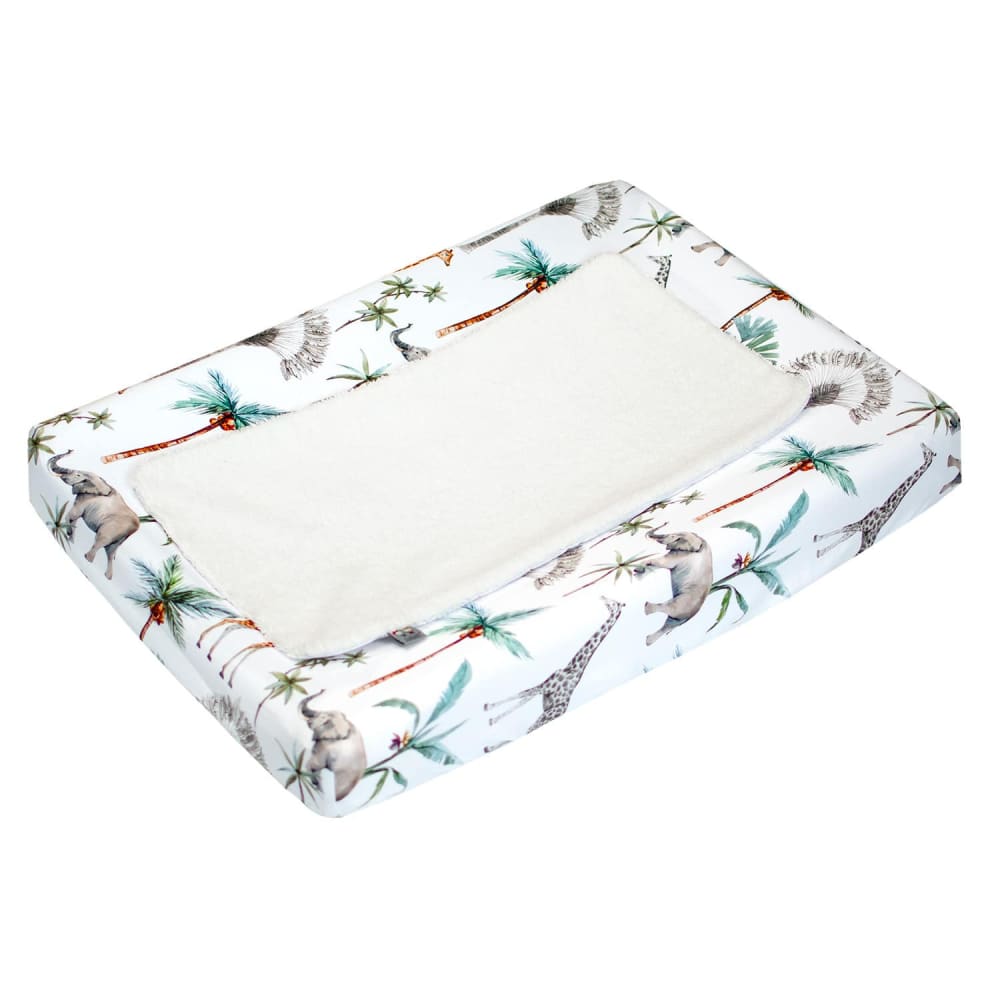 Housse matelas à langer bébé + tapis bambou multicolore 70x50 cm Housse matelas à langer bébé + tapis bambou multicolore 70x50 cm