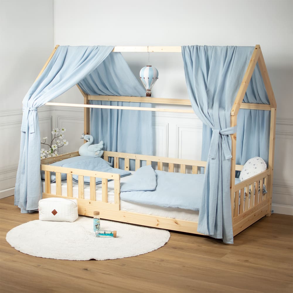 double ciel de lit cabane - coton