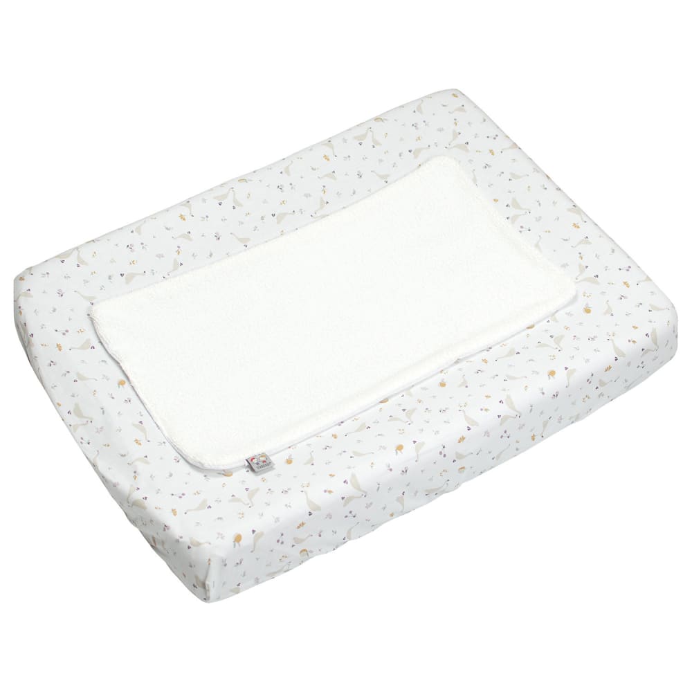 Housse matelas à langer bébé + tapis bambou Beige 70x50 cm
