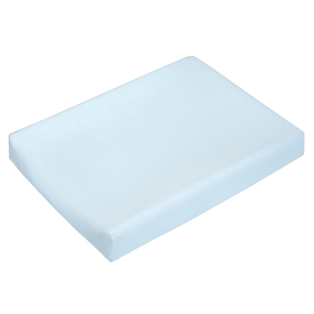 Housse matelas à langer bébé + tapis gaze de coton bleu 70x50 cm - Maisons du Monde