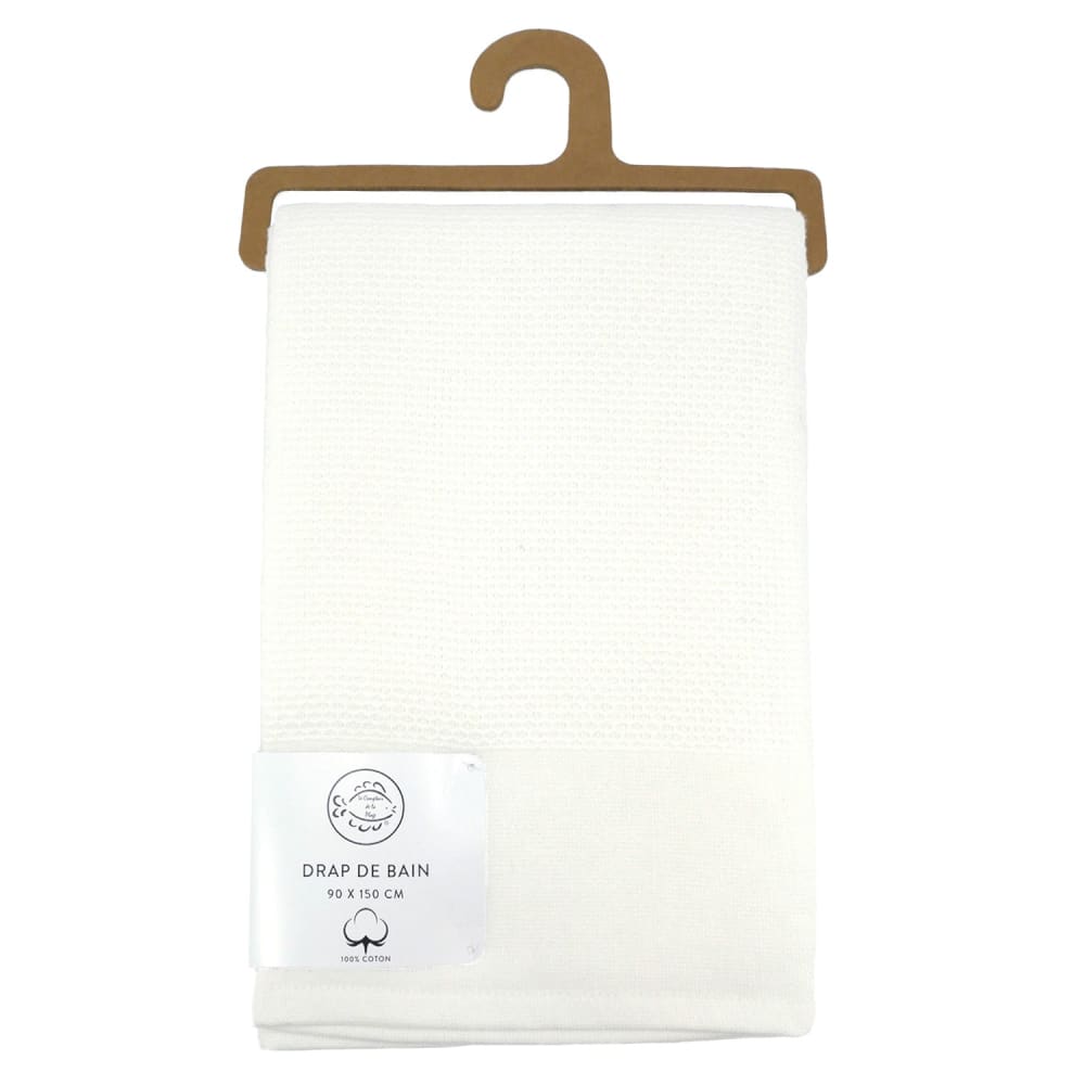 Drap de bain Waffle blanc 90x150cm 355g/m²