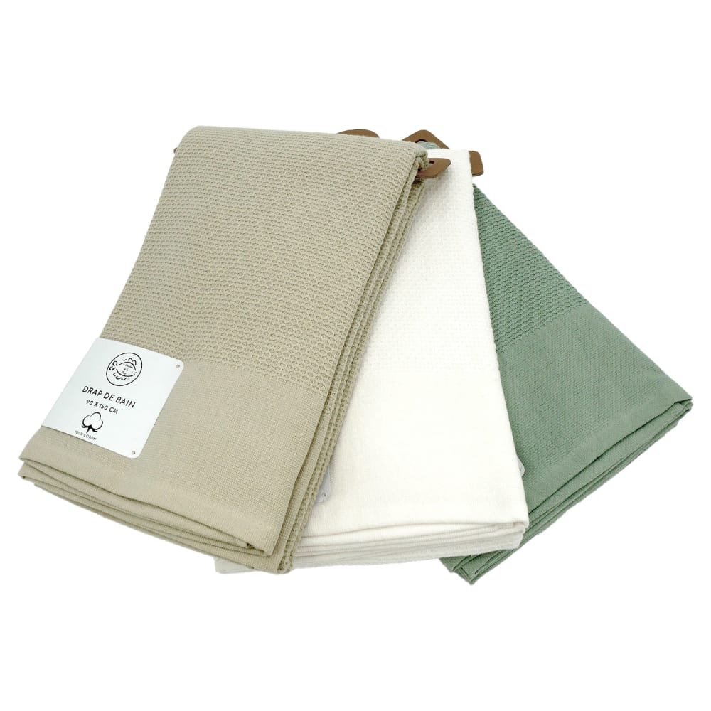 Drap de bain Waffle lin 90x150cm 355g/m² - Maisons du Monde