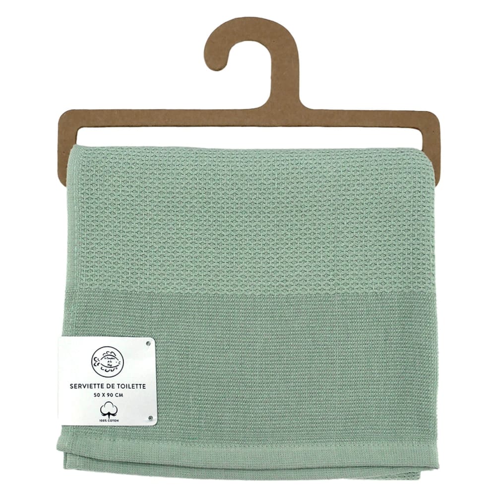 Serviette de toilette Waffle sauge 50x90cm 355g/m²