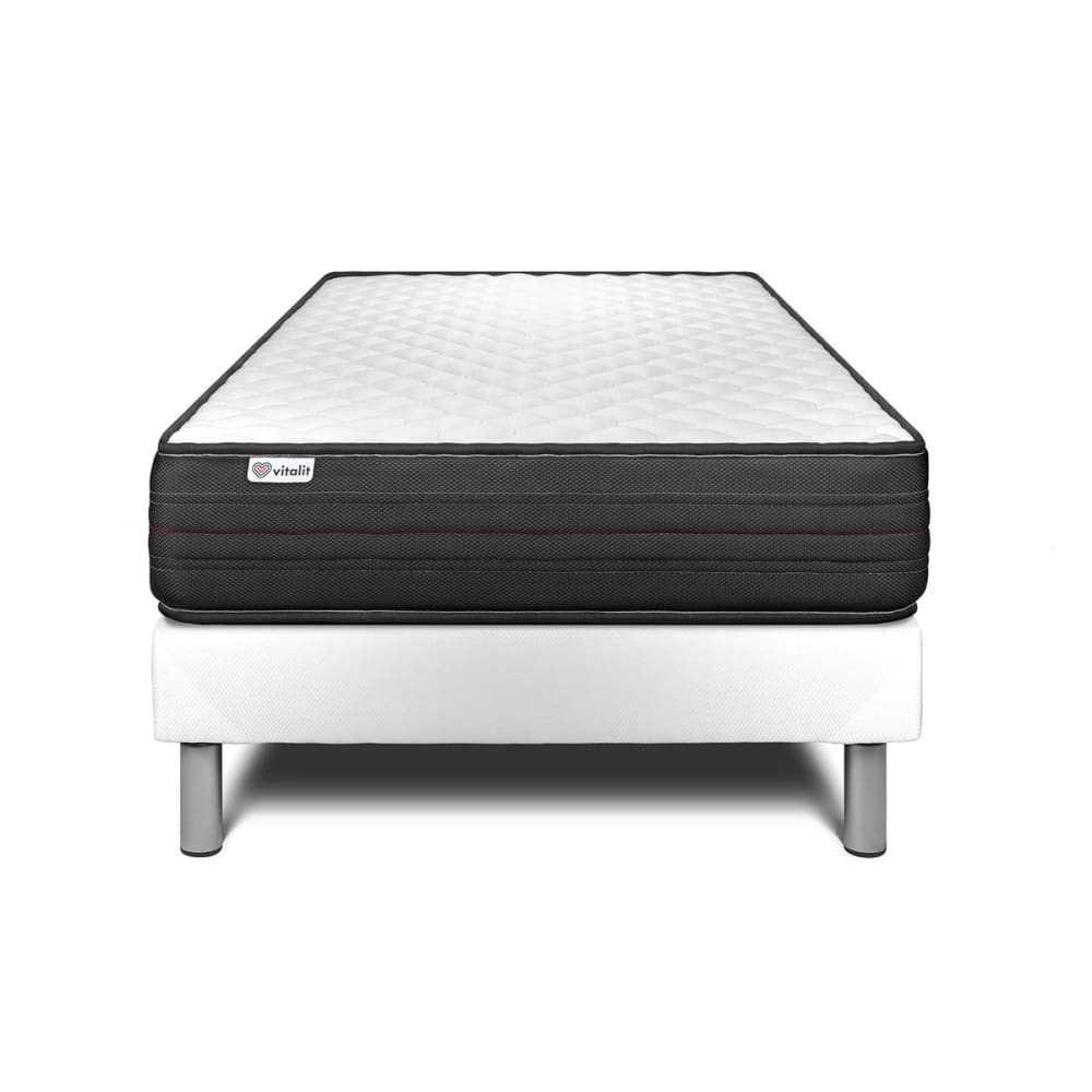 Ensemble 90x200 Matelas Mémoire de forme Sommier Blanc