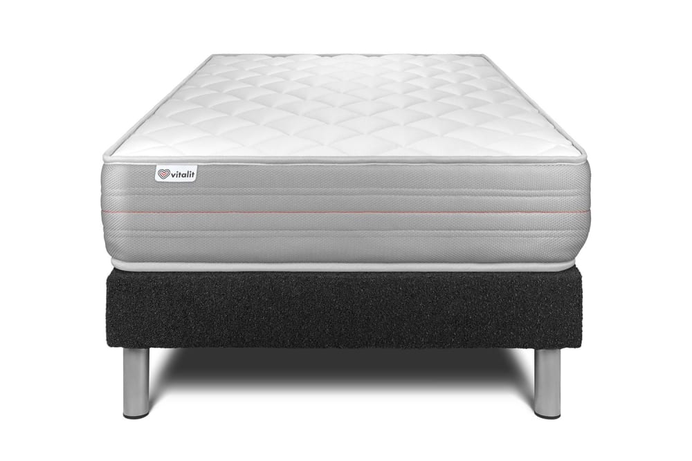 Ensemble 90x200 Matelas Mémoire de forme Sommier Noir