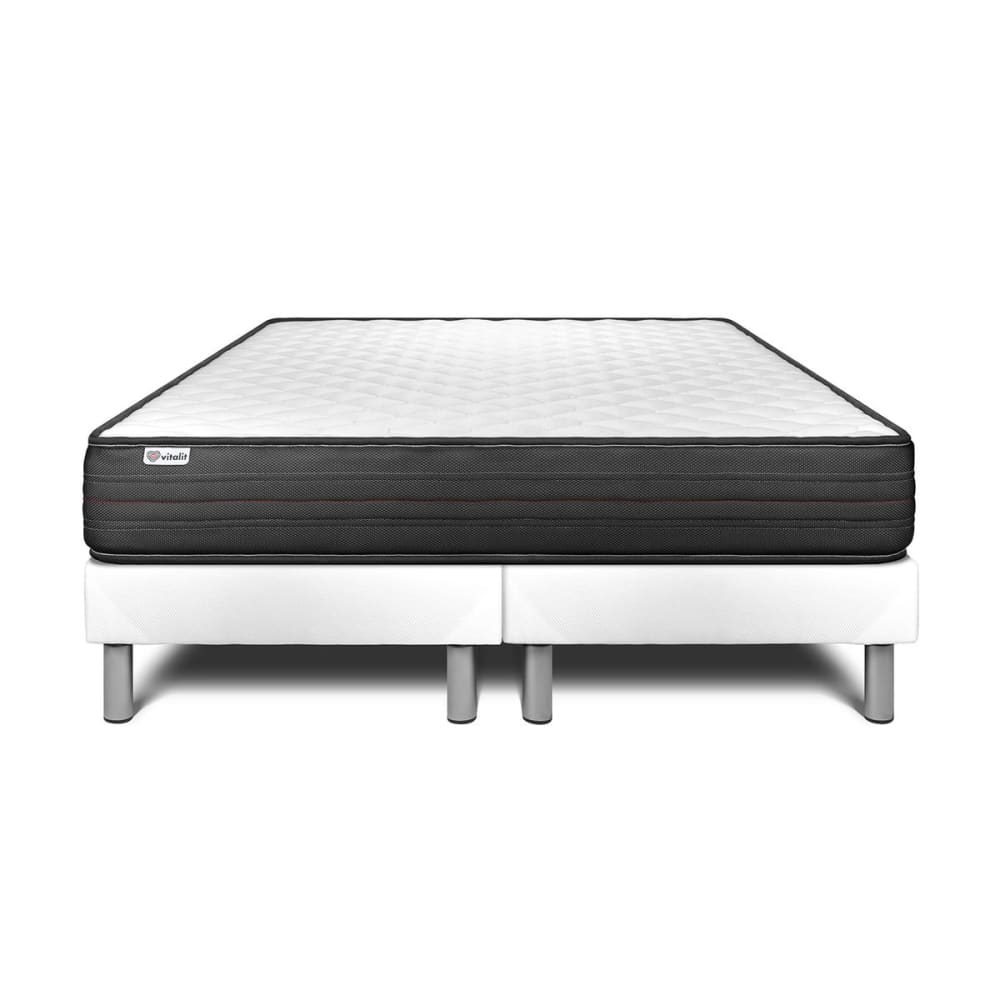Ensemble 2x90x200 Matelas Mémoire de forme Sommier Blanc