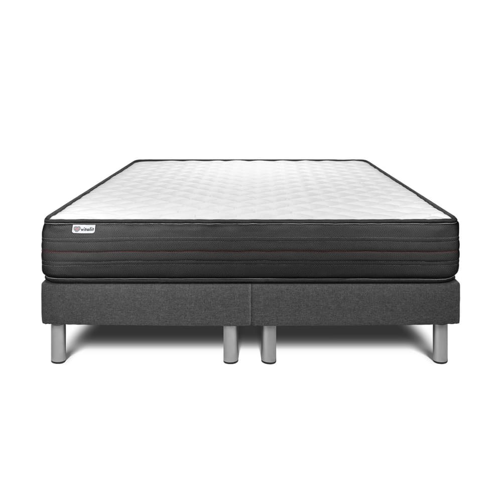 Ensemble 2x90x200 Matelas Mémoire de forme Sommier Gris