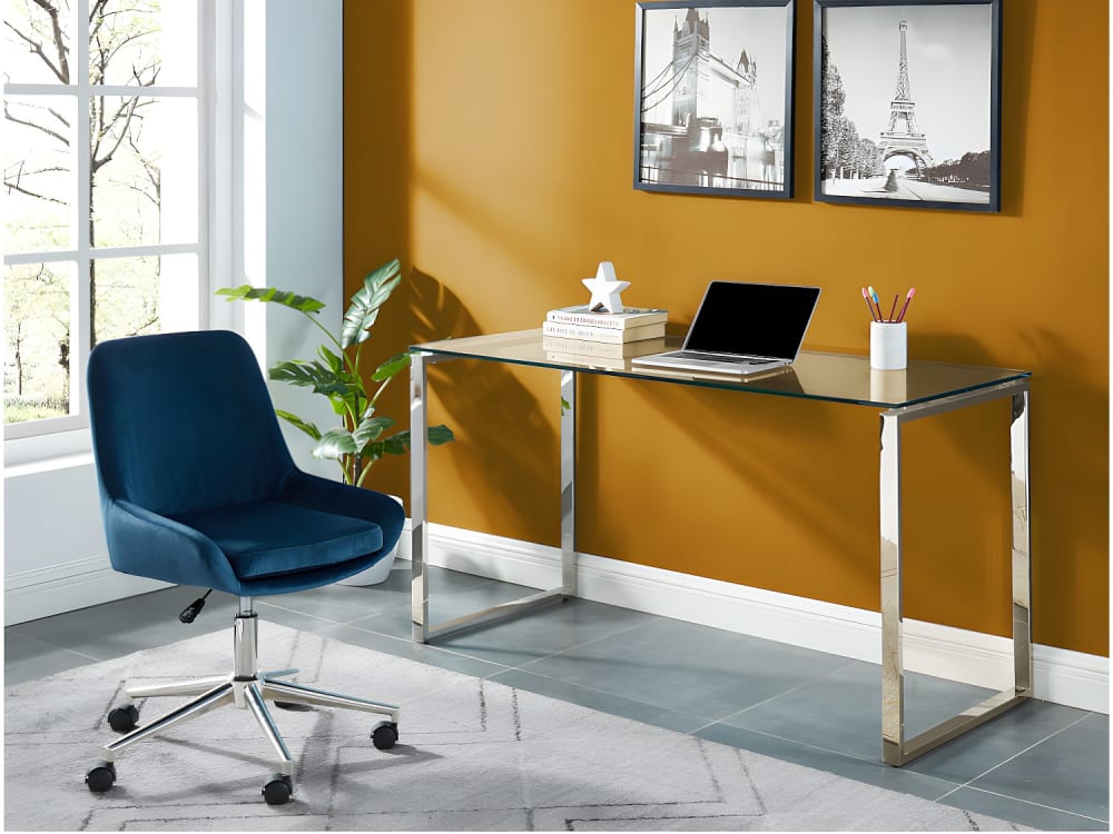 Bureau acier transparent