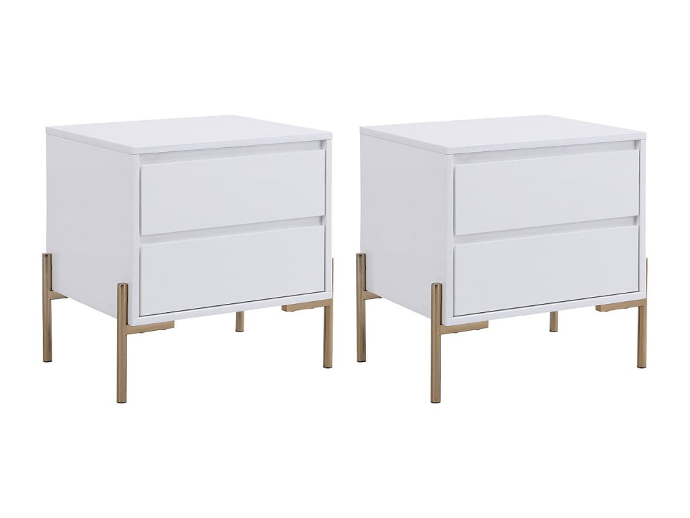 Lot de 2 tables de chevet mdf blanc Lot de 2 tables de chevet mdf blanc