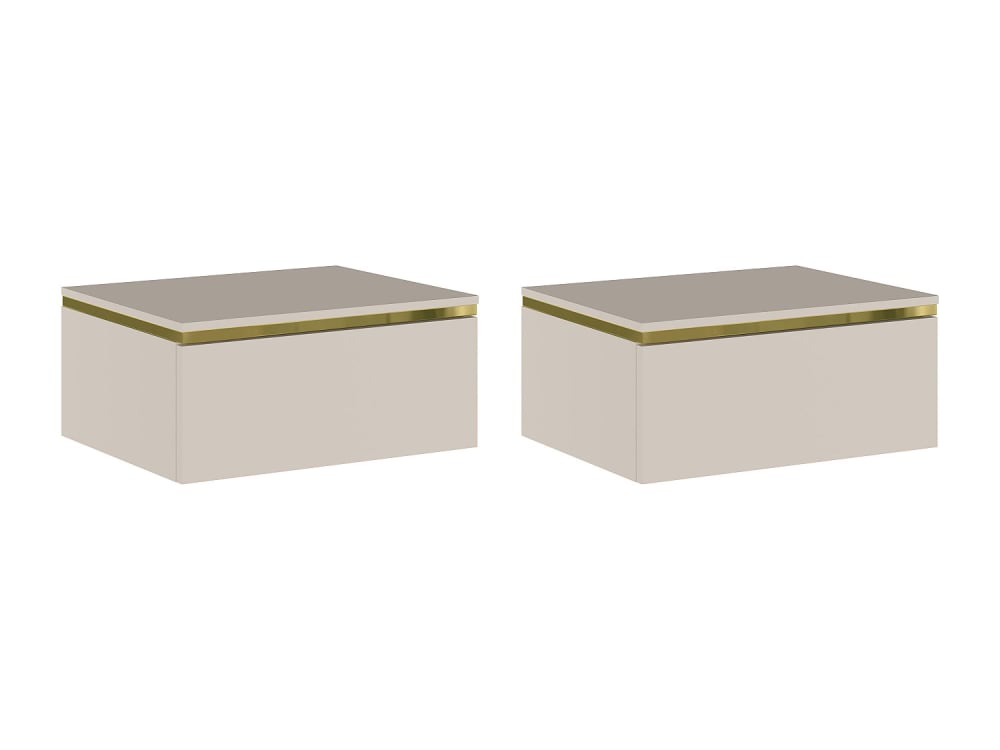 Lot de 2 tables de chevet panneau de particule beige