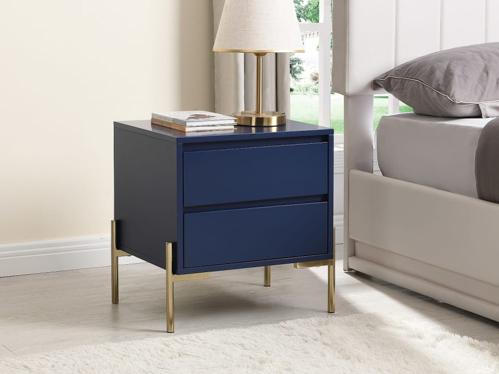 Lot de 2 tables de chevet mdf bleu