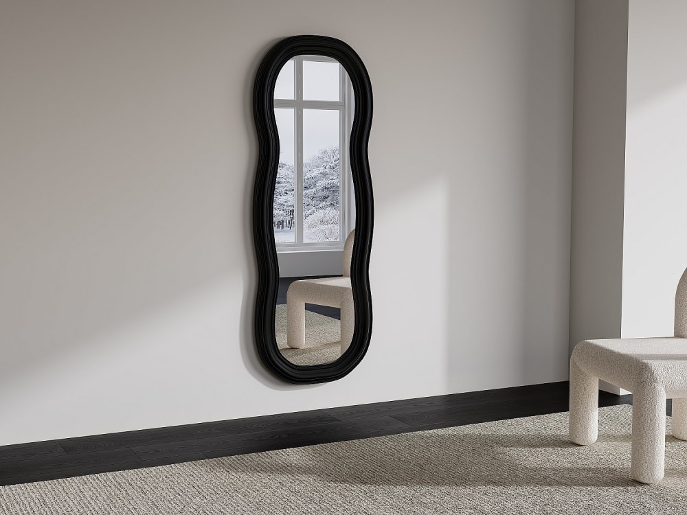 Miroir mural paulownia noir