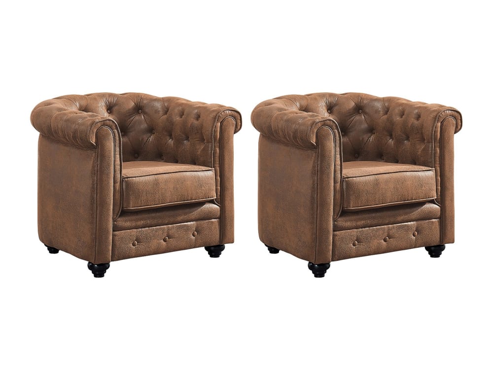Lot de 2 fauteuils microfibre marron — Beyit