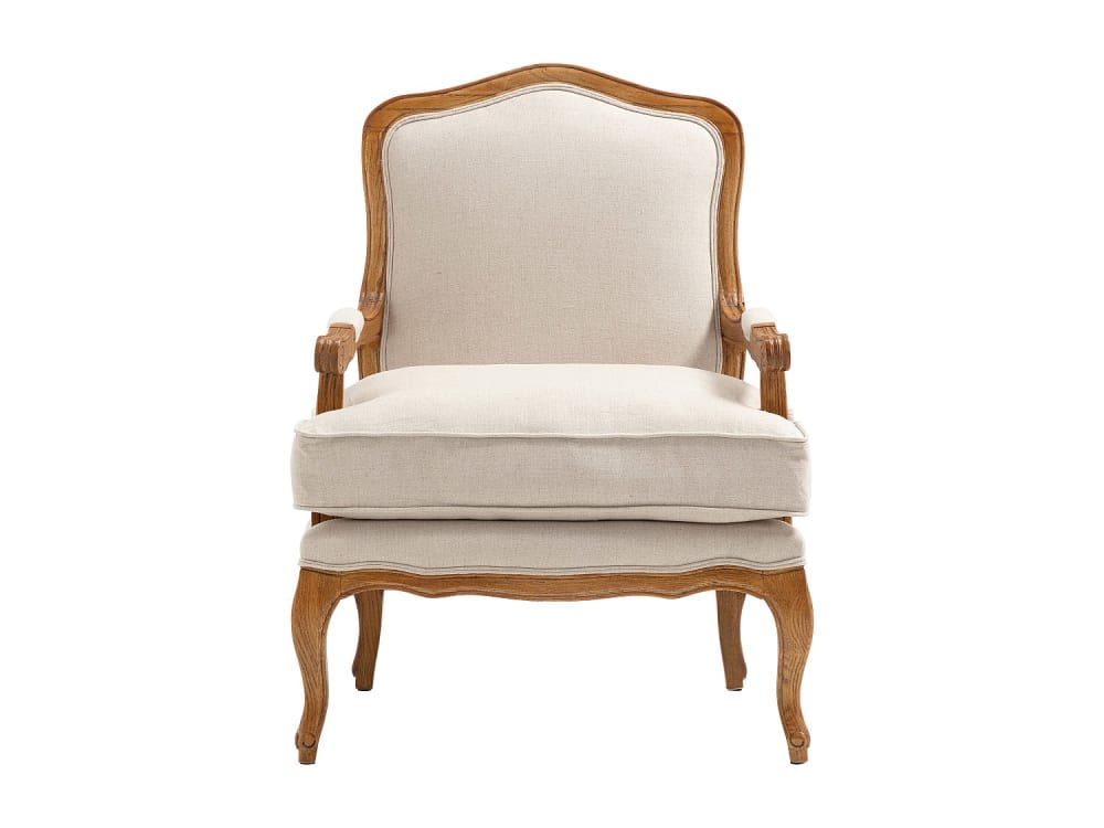 fauteuil droit lin beige