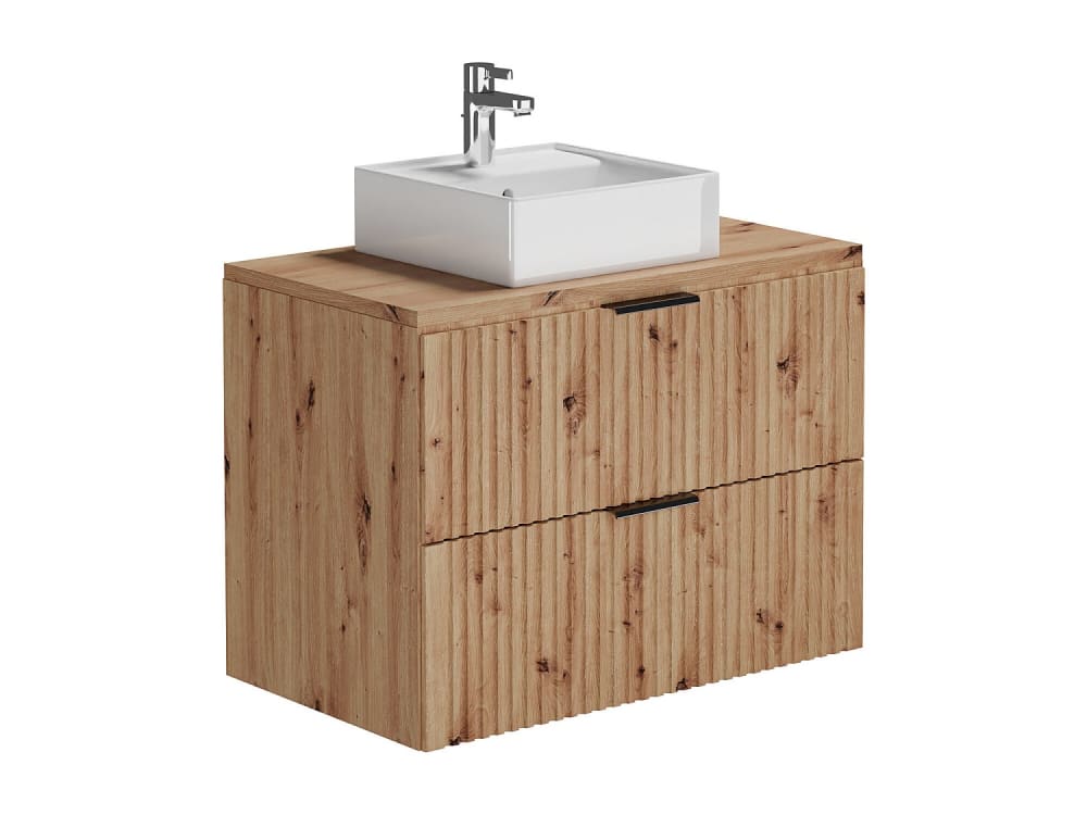 Meuble simple vasque effet bois