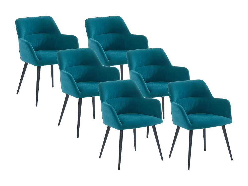 Lot de 6 chaises  bleu - canard