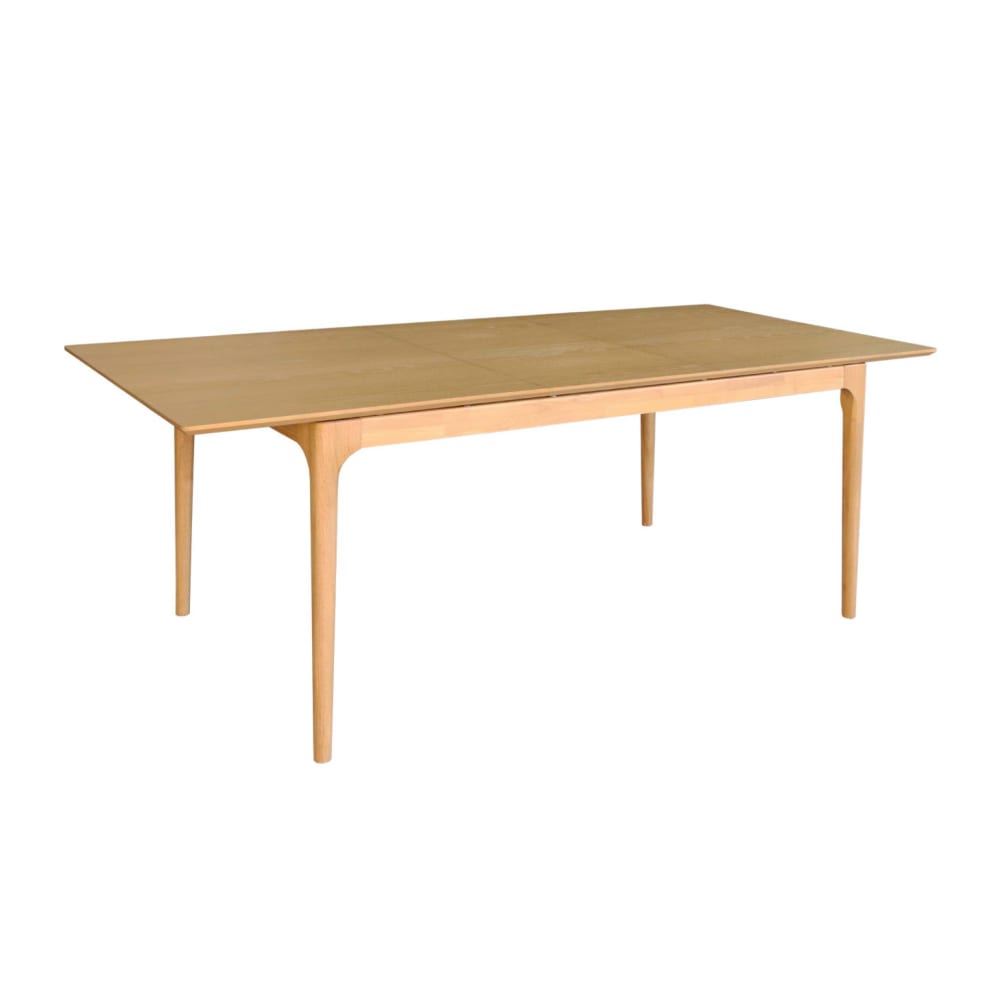 sweeek Esstisch Heveaholz und Eschenfurnier naturfarben style vintage Braun