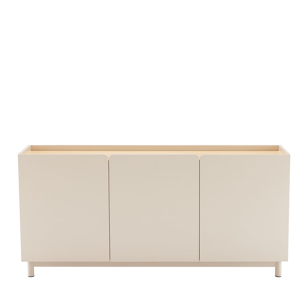Buffet 3 portes en bois et métal L160cm - Beige