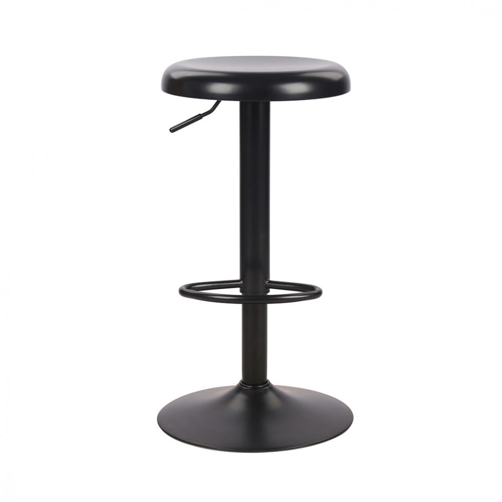 Tabouret de bar réglable en métal H60-81cm - Noir