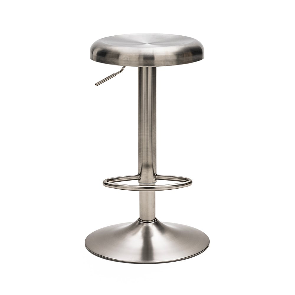 Tabouret de bar réglable en métal H60-81cm - Chrome