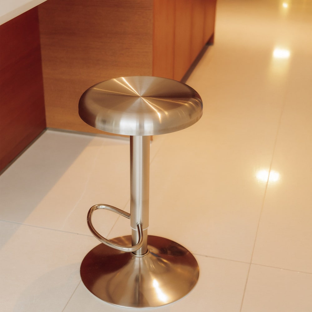 Tabouret de bar réglable en métal h60-81cm - chrome