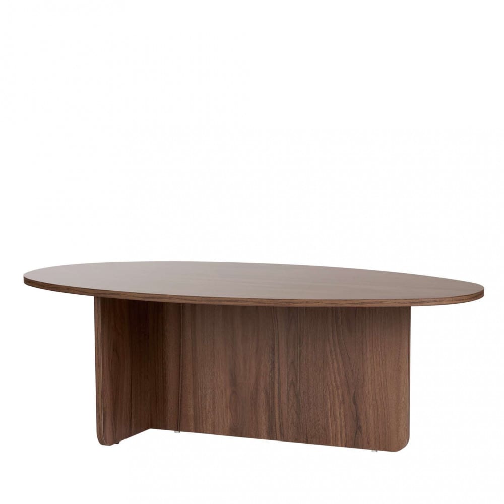Table basse organique en bois 120x65cm - Bois foncé