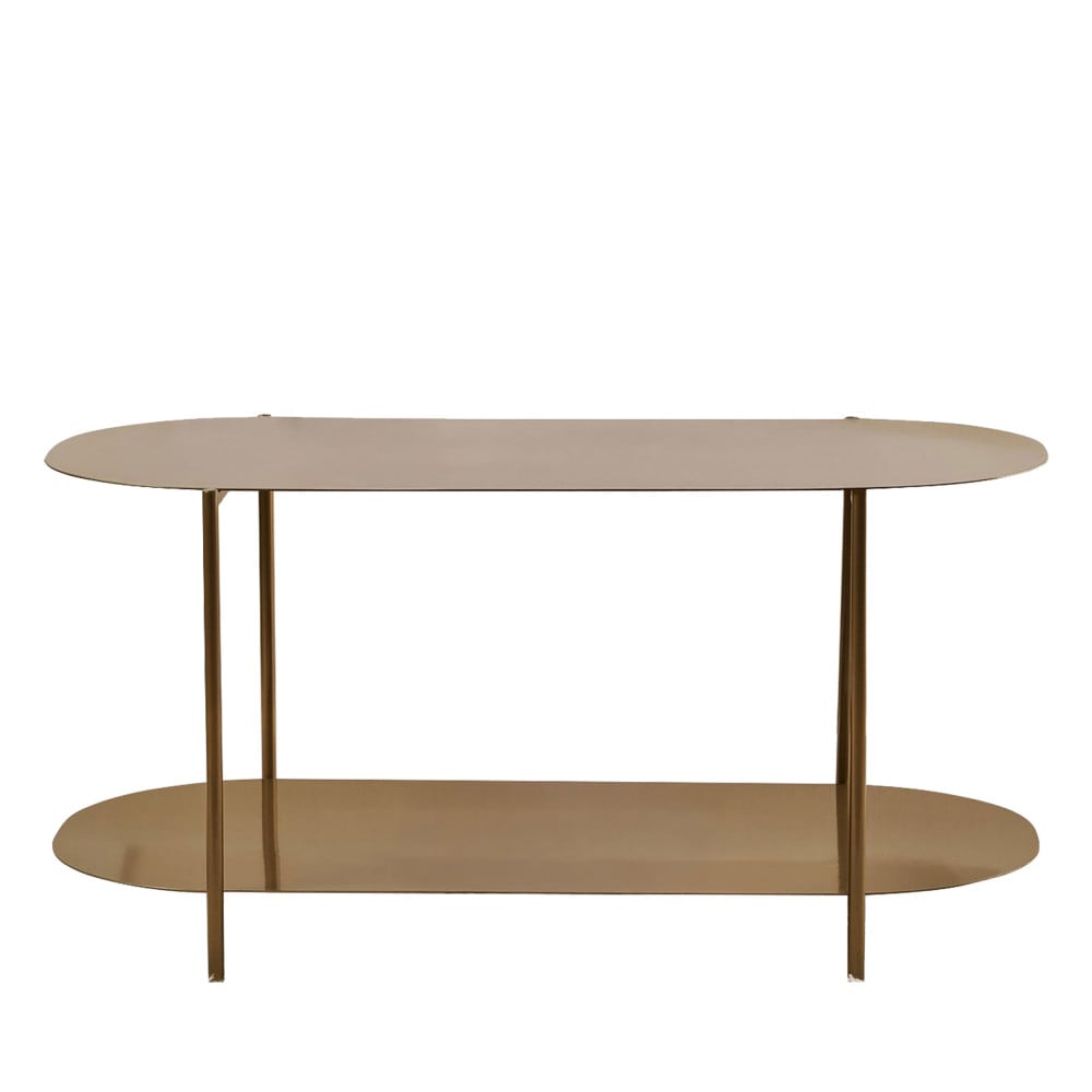 Table basse ovale en métal 100x51cm - Laiton