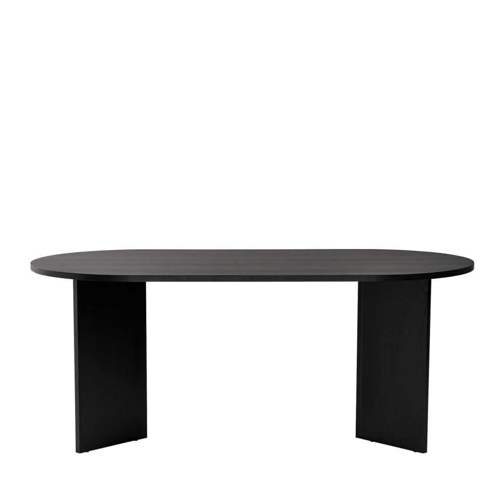 Table à manger 8 personnes ovale en bois - Noir