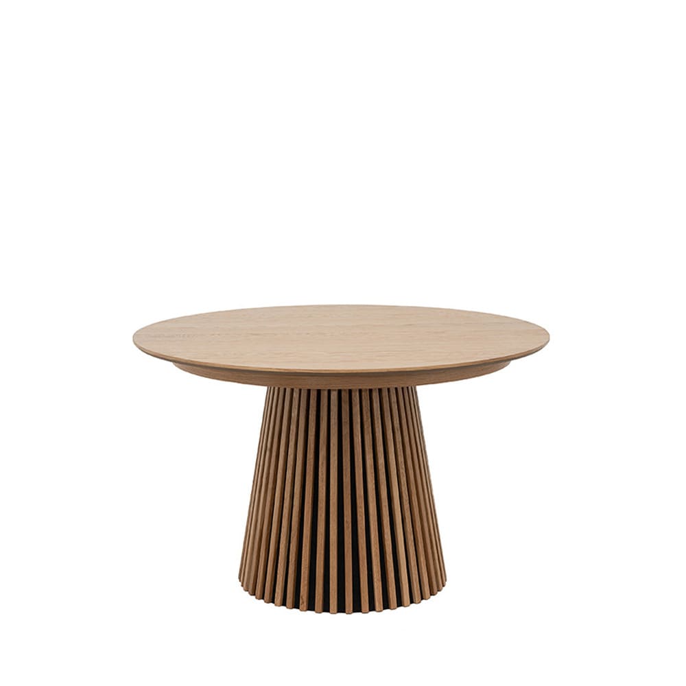 Table à manger extensible 4/6 pers bois ø120-200x120cm-Bois clair