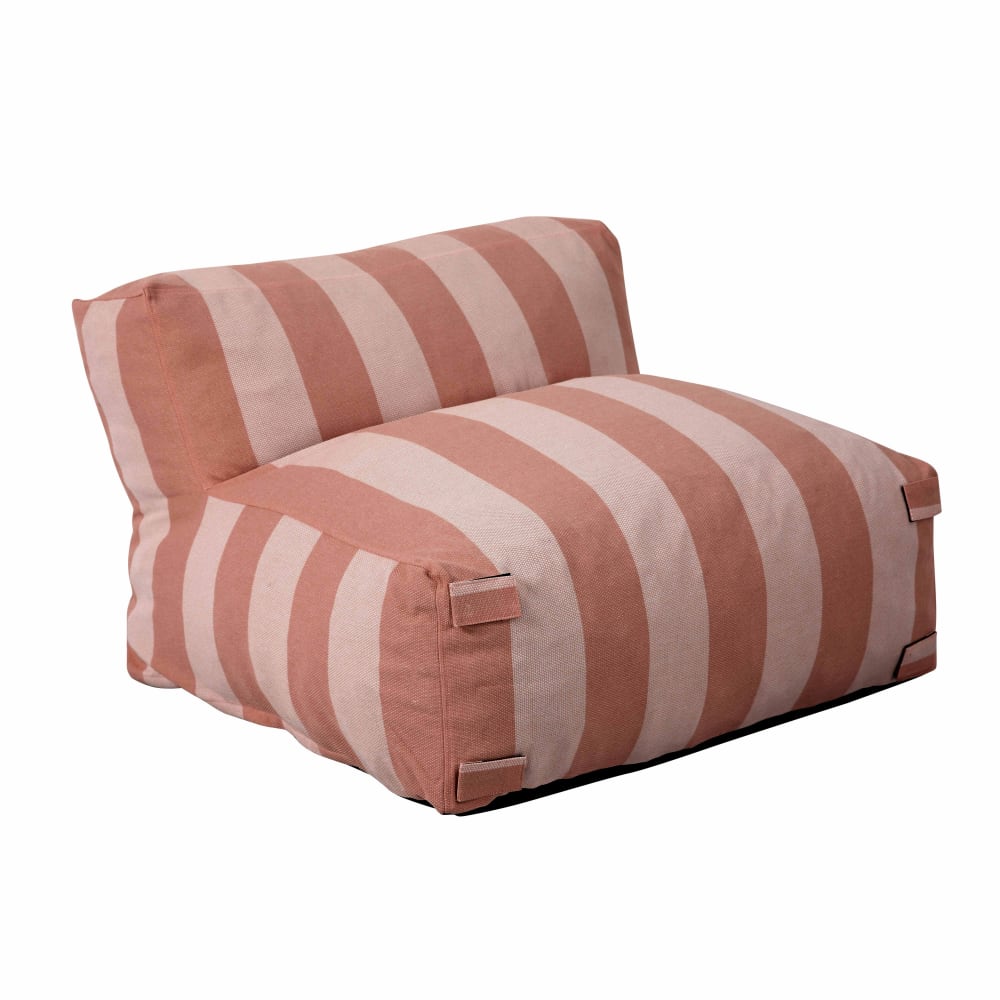 Fauteuil de jardin rayé pour canapé modulable terracotta