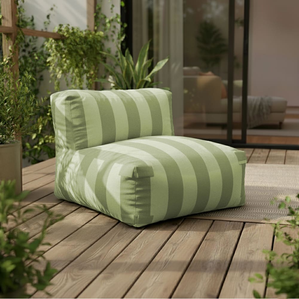 Fauteuil de jardin rayé pour canapé modulable vert cactus