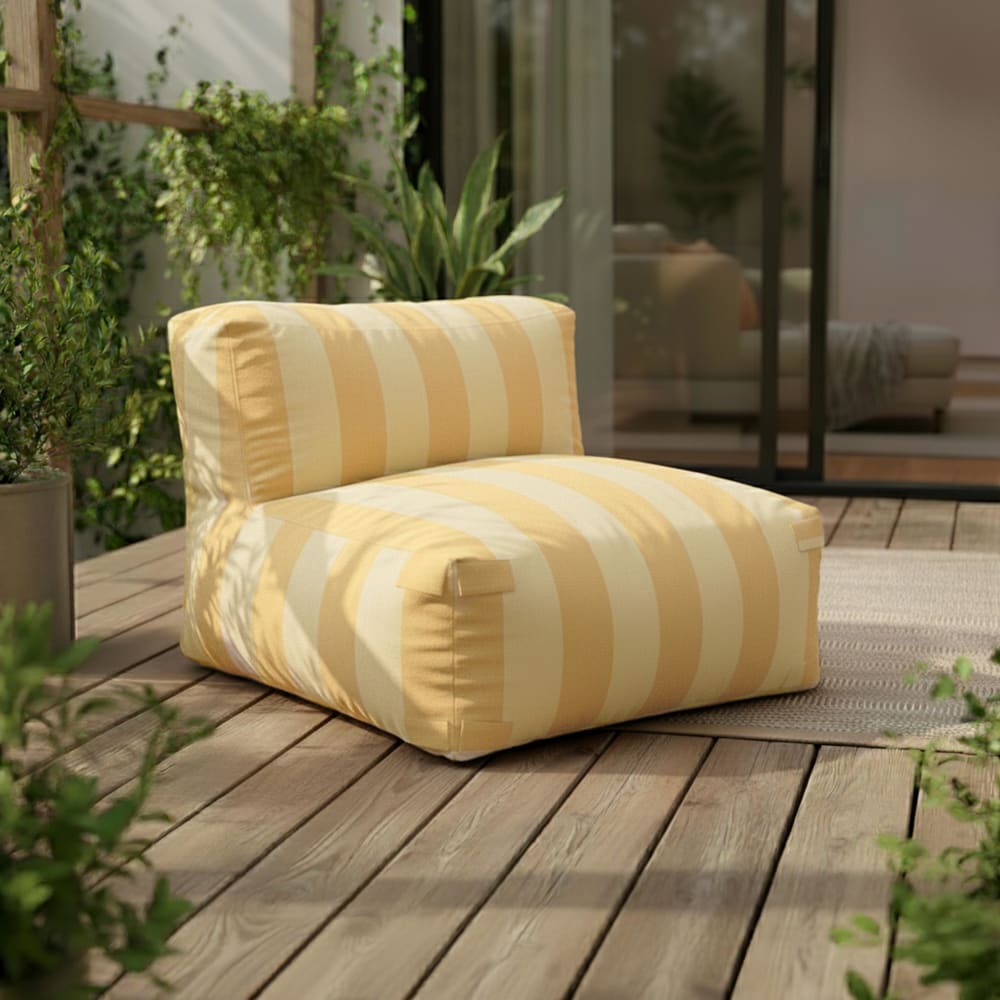 Fauteuil de jardin rayé pour canapé modulable jaune clair