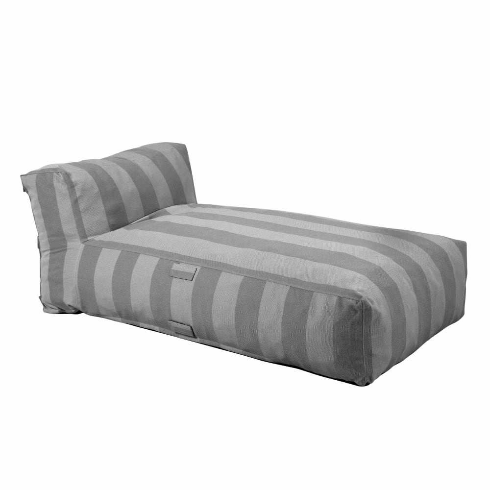 Méridienne rayé pour salon de jardin modulable gris anthracite