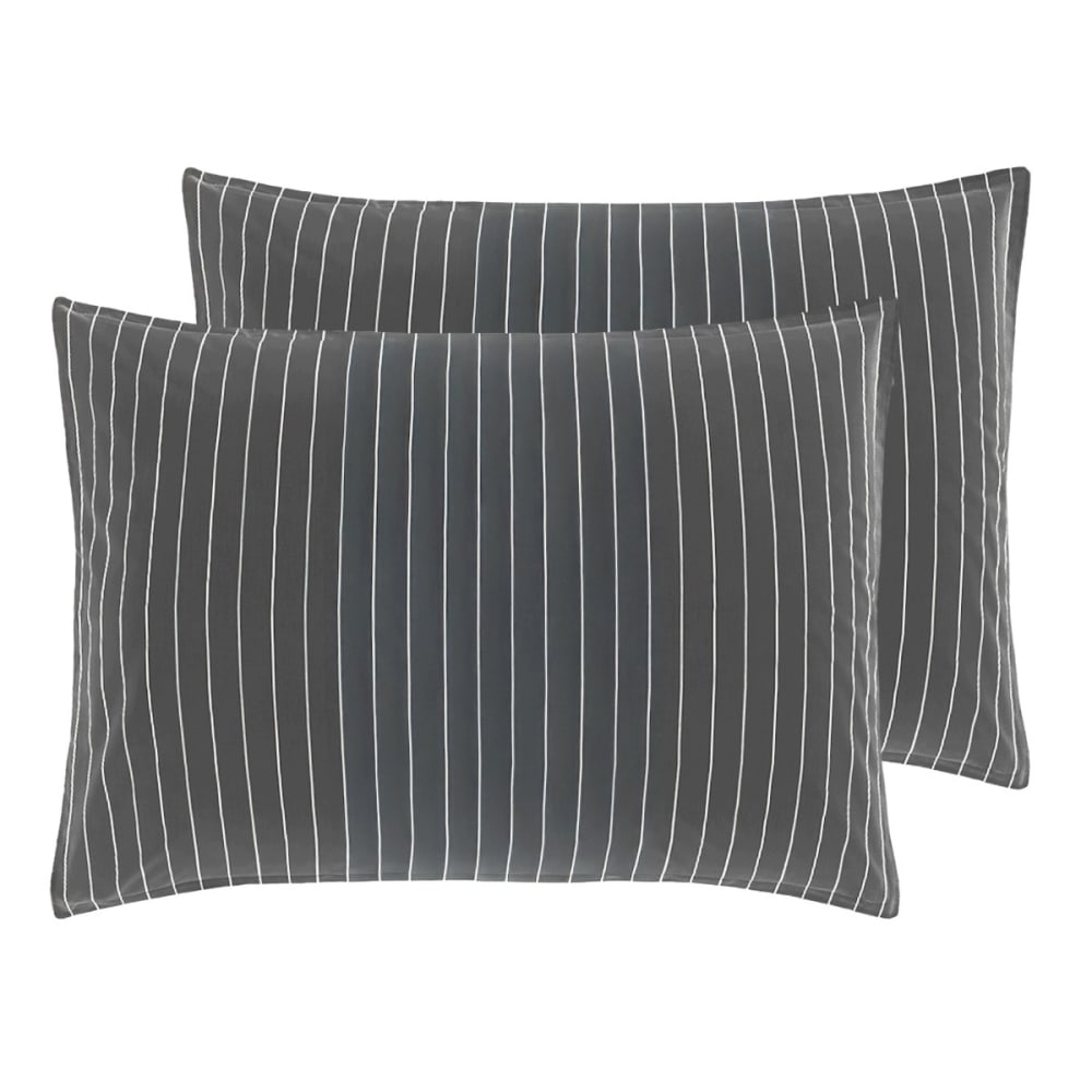2 taies d'oreiller en percale de coton Anthracite 50x70 cm