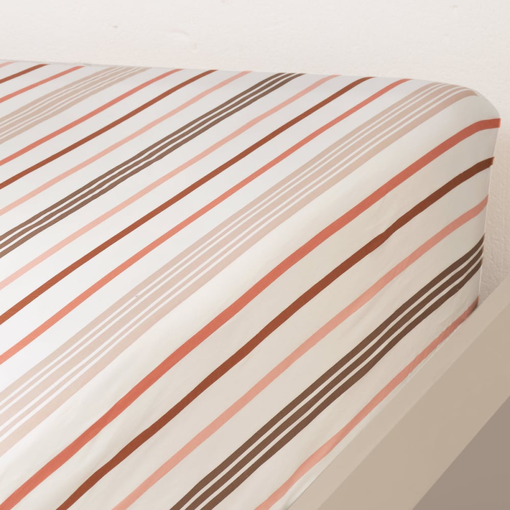 Drap housse satin de coton bonnet 30 cm  auburn 140x190 cm