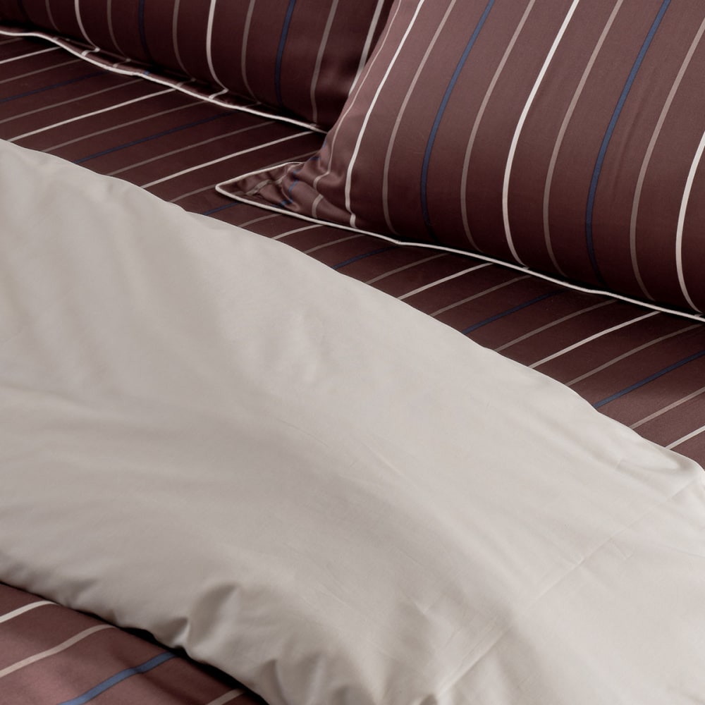 Parure de lit satin avec 2 taies 50x70 cm noisette 260x240 cm — vue 4