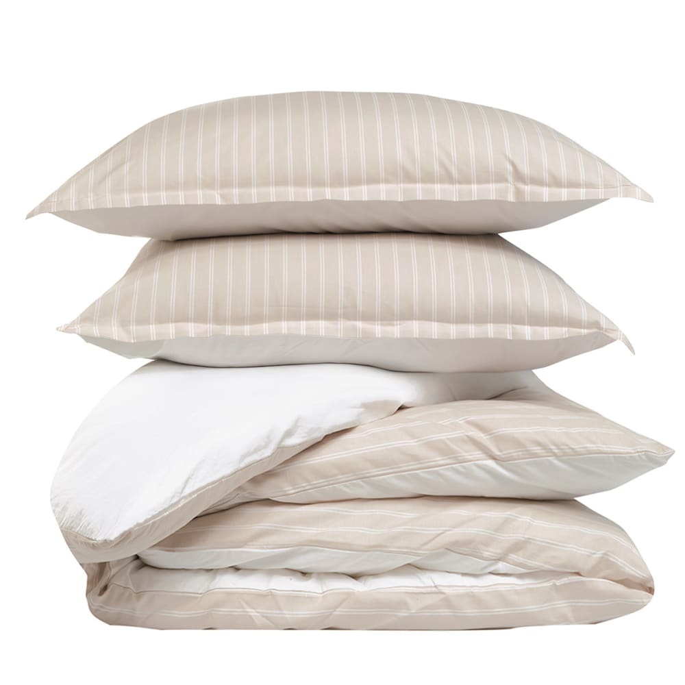 Parure de lit percale avec 2 taies 50x70 cm ficelle 200x200 cm — vue 4